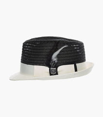 ZAYLEN FEDORA Paper Braided Pinch Front Hat