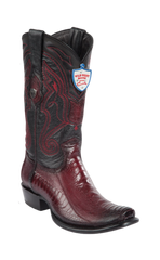 Wild West Botas de Pata de Avestruz Horma Dubai Toe Faded Burgundy
