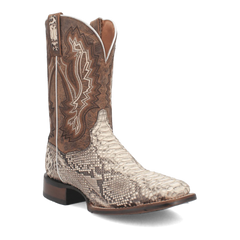 Dan Post Men's Brutus Python Snakeskin Square Toe Boots - Natural