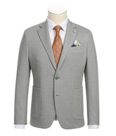 Half Canvas Slim Fit Blazer in Gray