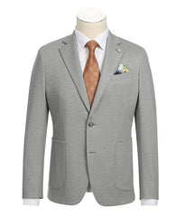 Half Canvas Slim Fit Blazer in Gray
