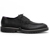 Zelli Campo Sueded Goatskin Lace-up Blucher Shoes in Black