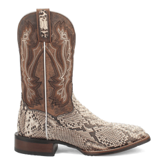 Dan Post Men's Brutus Python Snakeskin Square Toe Boots - Natural