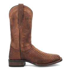 Dan Post Men's KA Python Print Leather Square Toe Boots - Brown