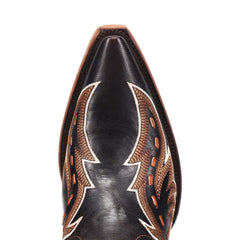 Dan Post Men's Racer Black Leather Snip Toe Western Boots