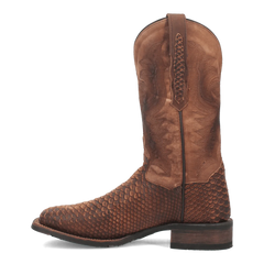 Dan Post Men's KA Python Print Leather Square Toe Boots - Brown