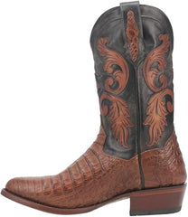 Dan Post Men's Socrates Genuine Caiman Belly Round Toe Boots - Bay Apache