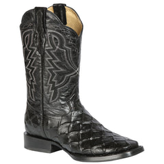 Black Pirarucu Print Boots - El General