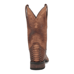 Dan Post Men's KA Python Print Leather Square Toe Boots - Brown