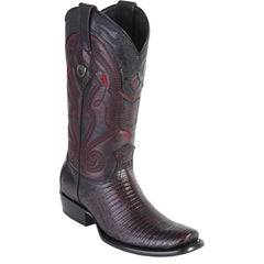 Black cherry lizard cowboy boot