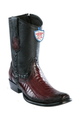 Wild West Botas de Pata de Avestruz Horma Dubai Toe Faded Burgundy