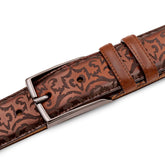 Mezlan Laser-Print Calfskin Belt - Luxury Italian Leather Belt