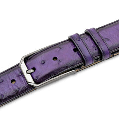 Mezlan Ostrich Leather Belt - Luxurious Italian Craftsmanship