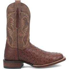 Dan Post Mens Alamosa Brown Genuine Ostrich 11 Square Toe Cowboy Certified Boot