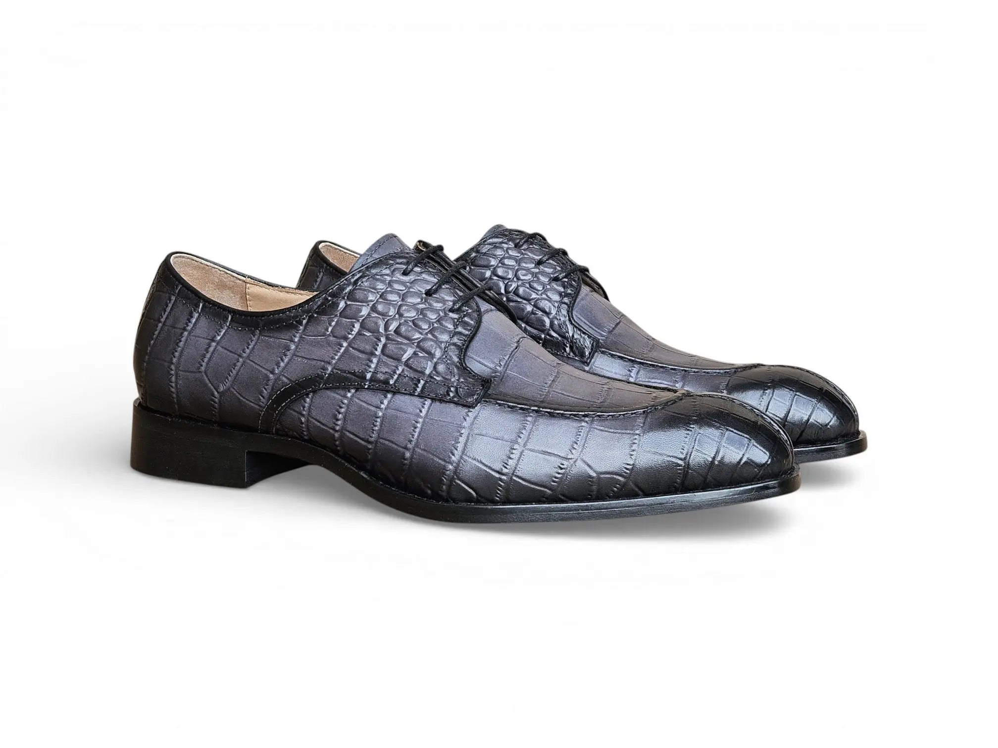 Carrucci Allen II Derby: Embossed Split Toe Leather Shoe