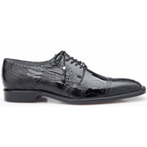 Belvedere Batta Black Genuine Crocodile Dress Shoe