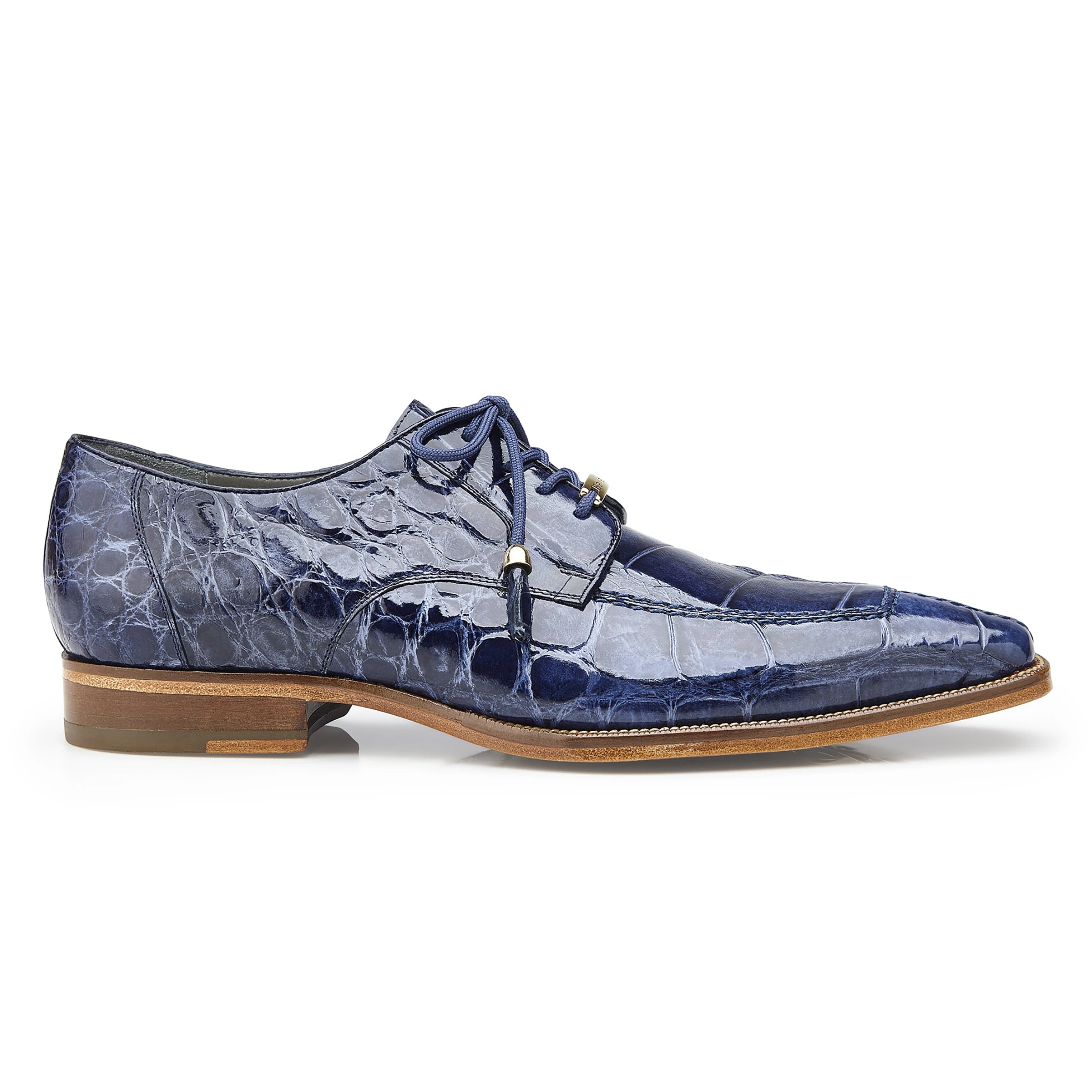 NEW Belvedere Exotic Navy Blue Crocodile Dress Shoes Men size 15 Split-toe Derby Belvedere R160 Amico Men main image 3