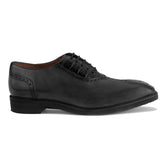 Mens Belvedere Grant Calf Skin & Crocodile Split Toe Dress Shoe in Charcoal & Black