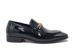 Beveled Squared Toe Patent Leather Loafer Carrucci