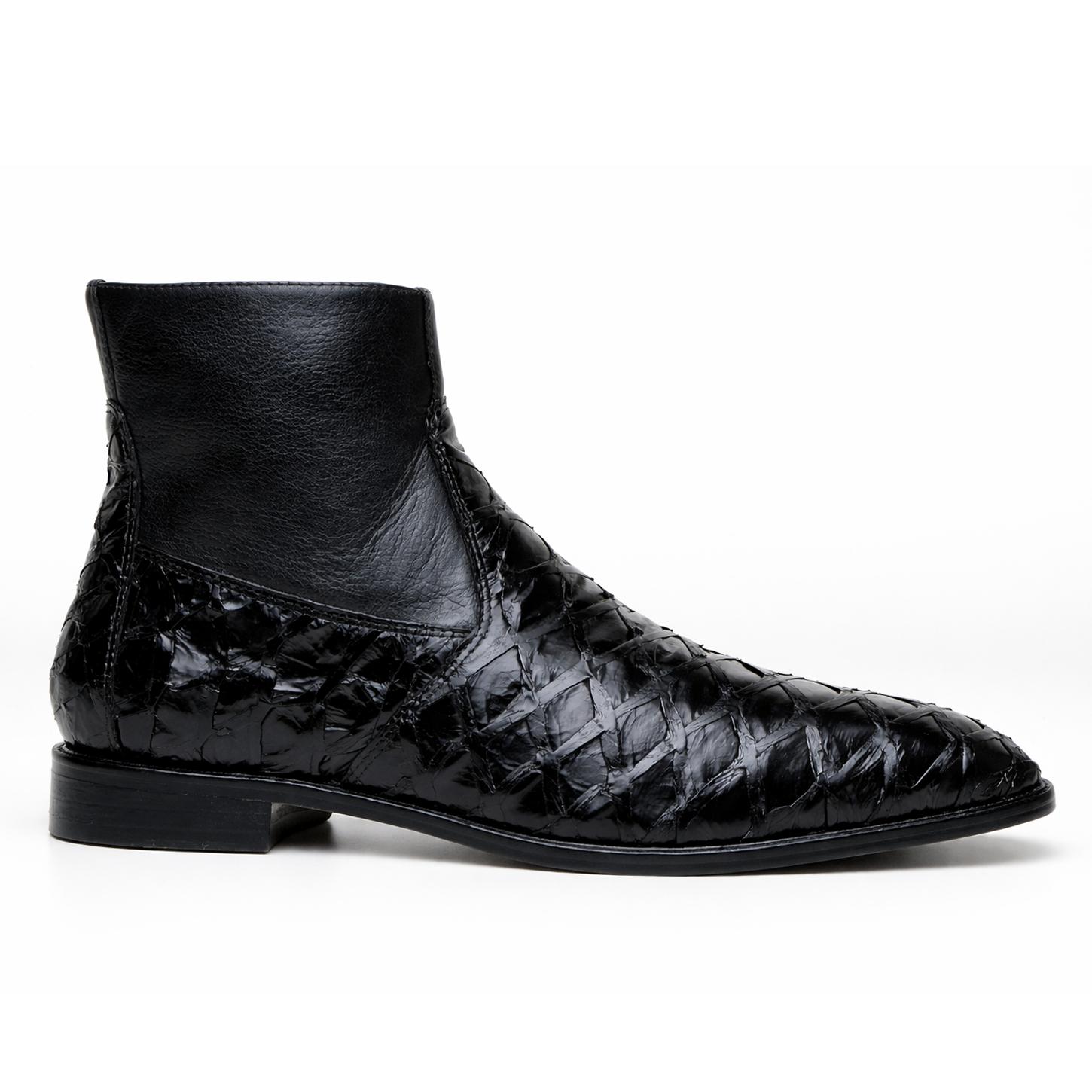 Belvedere London Black Genuine Crocodile Dress Shoe