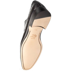 Men's Genuine Alligator Black Derby Lace-Up Shoes By Mezlan Made In Spain Brand