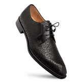 Lontani Lace-Up Black Brogue Derby Shoes By Mezlan Made In Spain Brand