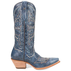 Dan Post Womens Rema Blue Snip Toe Leather Western Boots