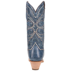 Dan Post Womens Rema Blue Snip Toe Leather Western Boots