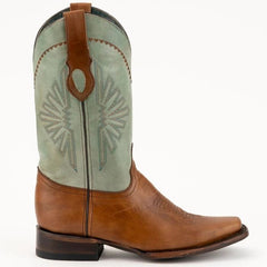 Ferinni Boot - Mens Dress Cowboy Boot - Ferrini Men's Santa Fe Leather Boots Handcrafted - Brandy