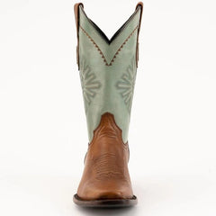 Ferinni Boot - Mens Dress Cowboy Boot - Ferrini Men's Santa Fe Leather Boots Handcrafted - Brandy