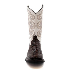 Ferinni Boot - Mens Dress Cowboy Boot - Men's Ferrini Kai Sea Turtle Print Boots Handcrafted Brown in Brown