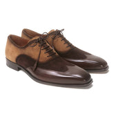 Men Brown and Cognac Suede Wing Tip Oxford By Mezlan Made In Spain Brand