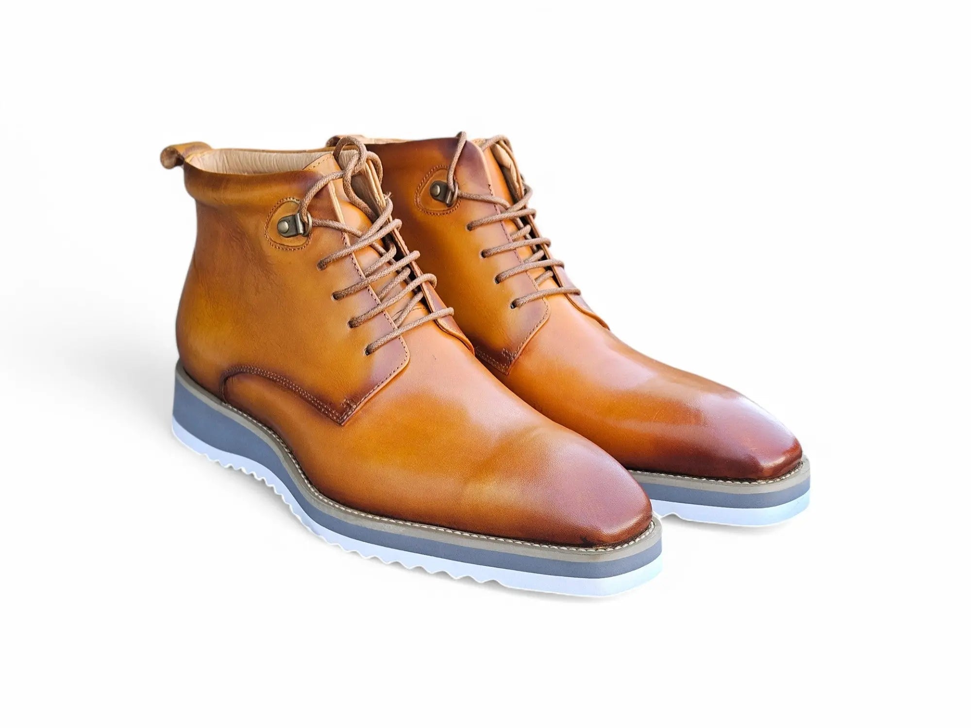 Burnished Calfskin Lace-Up Boot Carrucci