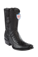 Wild West Botas de Avestruz Horma Dubai Toe Black