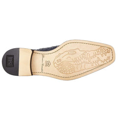 Belvedere Onesto Men's Navy Genuine Ostrich And Crocodile Oxfords