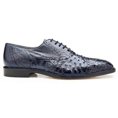 Belvedere Onesto Men's Navy Genuine Ostrich And Crocodile Oxfords
