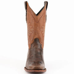 Ferinni Boot - Mens Dress Cowboy Boot - Ferrini Men's Santa Fe Leather Boots Handcrafted - Chocolate in Chocolate