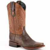 Ferinni Boot - Mens Dress Cowboy Boot - Ferrini Men's Santa Fe Leather Boots Handcrafted - Chocolate in Chocolate