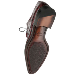 Men's Cratos Genuine Crocodile Burgundy Derby Shoes By Mezlan Made In Spain Brand
