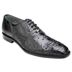 Belvedere Onesto Men's Black Genuine Ostrich And Crocodile Oxfords