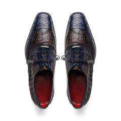 Marco Di Milano Luciano Men's Shoes Exotic Crocodile Classic Wingtip Dress Derby Oxfords