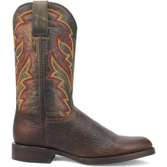 Dingo Round Toe Brown and Orange Western Leather Boots