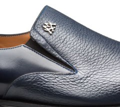 Milani Calfskin/deerskin Blue By Mezlan Made In Spain Brand