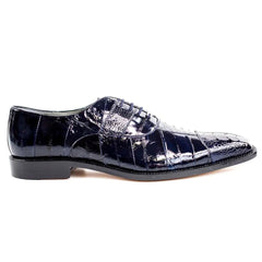 Belvedere Men's Mare Navy Genuine Ostrich & Eel Oxfords