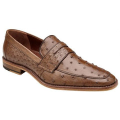 Belvedere Espada Tabac Genuine Ostrich Quill Penny Loafer