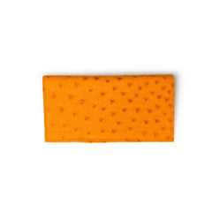 Full Ostrich Quill Checkbook Holder in Buttercup