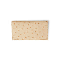 Full Ostrich Quill Checkbook Holder in White