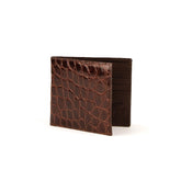Mens Alligator Billfold Wallet in Brown