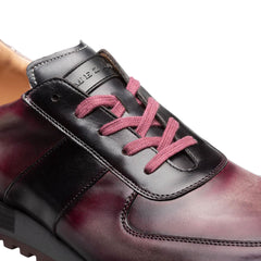 Men's Latini Graphite Multi-Tone Genuine Calfskin Sneakers By Mezlan Made In Spain Brand