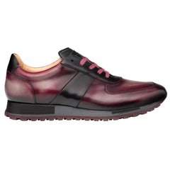 Men's Latini Graphite Multi-Tone Genuine Calfskin Sneakers By Mezlan Made In Spain Brand